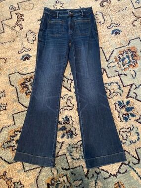 J. Jill Dark Indigo Flare Wide-Leg Jeans